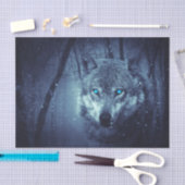 Magische Wilde Wolf met Amazing Blue Eyes Tissuepapier (Craft)