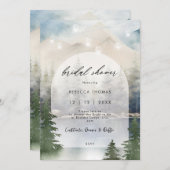 magische winter bos bruids douche Uitnodiging (Voorkant / Achterkant)