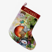 Magische Winter Funny Critters Kerstkous Grote Kerstsok (Voorkant (Hangend))