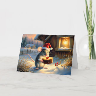 Magische Winter Muis Fruitcake Kerstmis Kaart