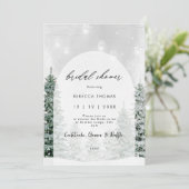 magische winter sneeuw bruids douche Uitnodiging (Staand voorkant)