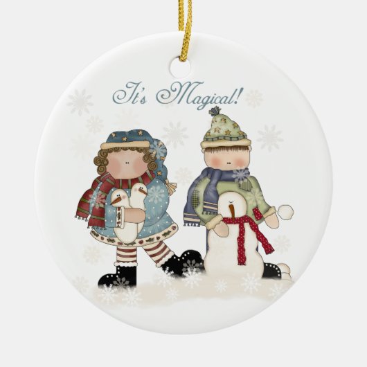 Magische Winter Vakantie Keepsake Ornament (Voorkant)
