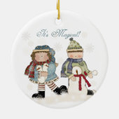 Magische Winter Vakantie Keepsake Ornament (Achterkant)