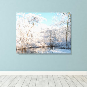 Magische Winter Wonderland landschap Canvas Afdruk