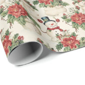 Magische Winter Wonderland Sneeuwman Kerstmis Cadeaupapier (Rol Hoek)