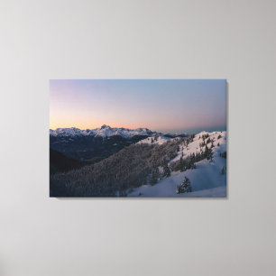 Magische winter zonsondergang met berg Triglav Canvas Afdruk