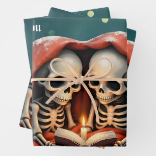 Magische wintermomenten, twee skeletten inpakpapier vel