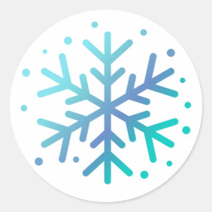 Magische wintersneeuwvlok ronde sticker