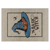 Magische  Witchy Pet Retro Halloween Witch Snijplank (Voorkant)