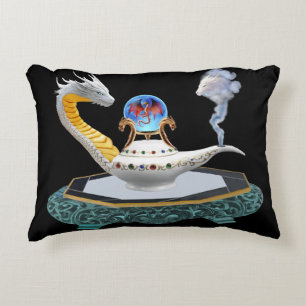 Magische Witte Keramische Drakenlamp Accent Kussen