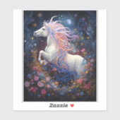 Magische Witte Paard Fantasie Kunst Sticker (Vel)