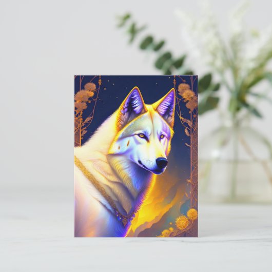 Magische Wolf, Postkruising Briefkaart (Staand voorkant)