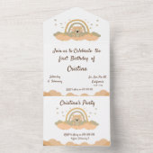 magische wolk regenboog koala beer all in one uitnodiging (Binnen)