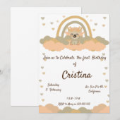 Magische Wolk Regenboog Koala Beer Feest Kaart (Voorkant / Achterkant)