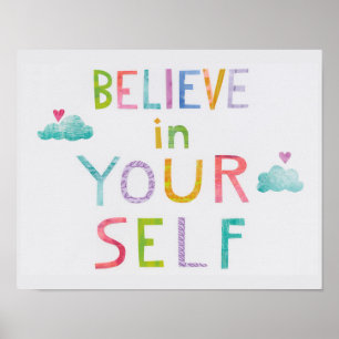 Magische wolken geloven in jezelf poster