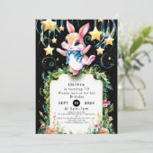 Magische Woodland Bunny Verjaardag Kaart (Staand voorkant)