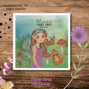 Magische Woodland Fairy Eerste Verjaardag servette Servet