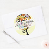 Magische woudcirkel van liefdesbloem-bruiloft ronde sticker (Envelop)