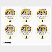 Magische woudcirkel van liefdesbloem-bruiloft ronde sticker (Vel)