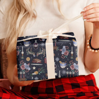 Magische Yule Log Winter Solstice wicca Natuur Cadeaupapier