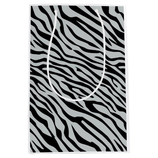 Magische Zebrastripes klikken om grijze kleur aan  Medium Cadeauzakje (Voorkant)
