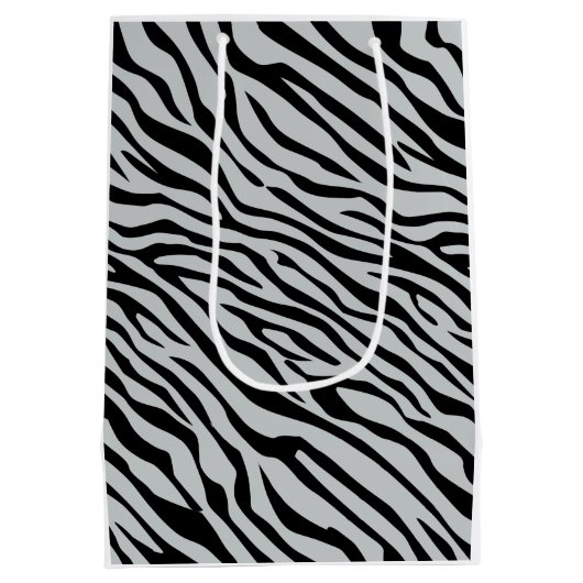 Magische Zebrastripes klikken om grijze kleur aan  Medium Cadeauzakje (Achterkant)