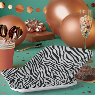 Magische Zebrastripes klikken om grijze kleur aan  Papieren Bordje