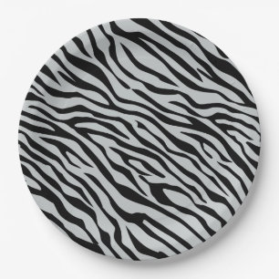 Magische Zebrastripes klikken om grijze kleur aan  Papieren Bordje