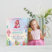 Magische zeemeermin 10e verjaardag onder het Zee F Kaart (Staand voorkant)