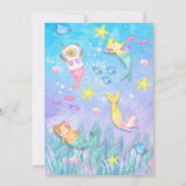 Magische Zeemeermin Kat Uitnodigingen (Achterkant)