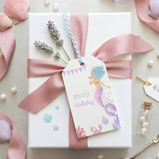 Magische Zeemeermin Onder de Zee Kinderverjaardag Cadeaulabel