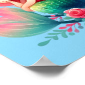 Magische zeemeermin onder het Zee Kids Verjaardags Poster (Hoek)