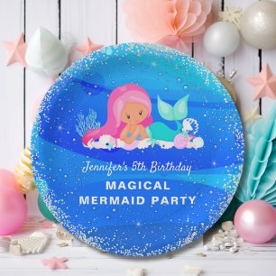 Magische Zeemeermin Sparkle Verjaardag Papieren Bordje
