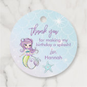 Magische Zeemeermin Verjaardagsfeestje Dank u Bedankjes Labels (Achterkant)