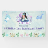 Magische Zeemeermin Waterverf Verjaardag Welkomstb Spandoek (Horizontaal)