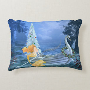 Magische Zeemeermin, Zwanenboot, Kerstboomvakantie Accent Kussen