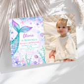 Magische zeemeerminnen staart verjaardagsfeestfoto kaart