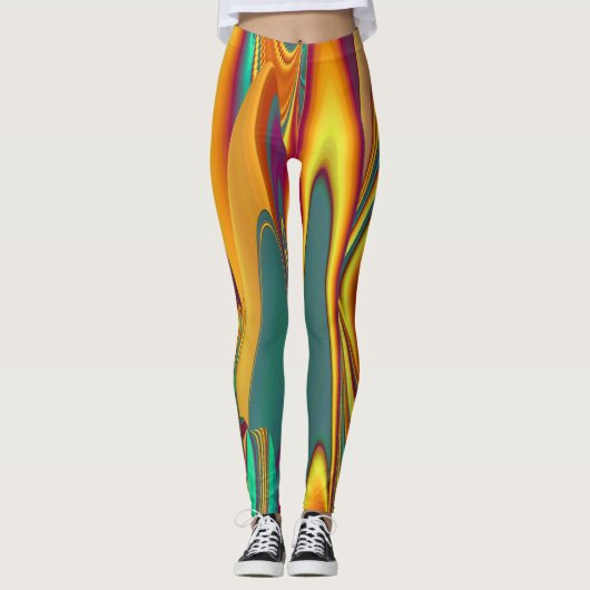 Magische zomerbloemen leggings (Voorkant)