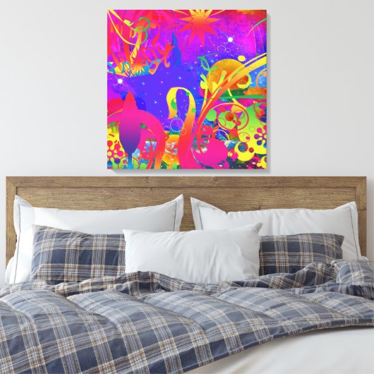 Magische zomertuin canvas afdruk (Insitu (Slaapkamer))