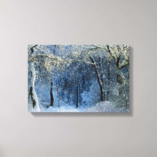 Magische zondshine Sneeuwwonderland Canvas Afdruk (Voorkant)