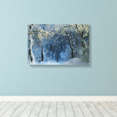 Magische zondshine Sneeuwwonderland Canvas Afdruk (Insitu (Houten vloer))