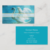 Magische zwaan tijdens een zomerdouche visitekaartje (Voorkant / Achterkant)