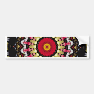 Magische Zwarte en Rode Mandala Bumpersticker