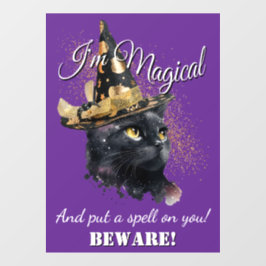 Magische zwarte kat Halloween Window Cling Raamsticker