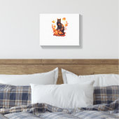 Magische zwarte kat in het herfstbos - Celestial F Canvas Afdruk (Insitu (Slaapkamer))