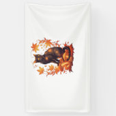 Magische zwarte kat in het herfstbos - Celestial F Spandoek (Verticaal)