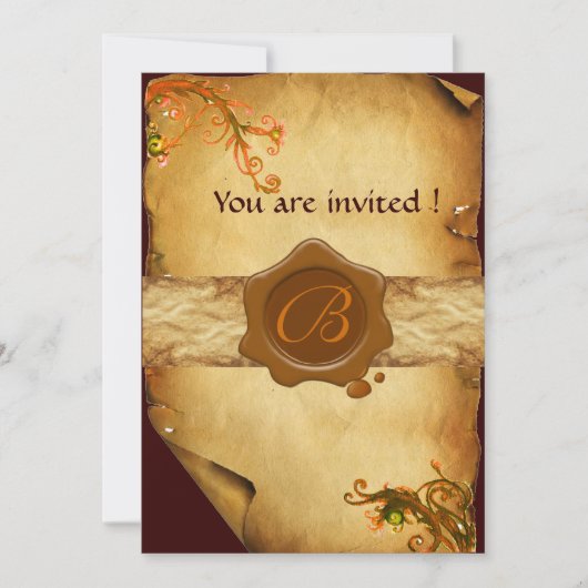 MAGISCHE ZWEEFSELPARCHTEN EN BROWN WAX SEAL MONOGR KAART (Voorkant)
