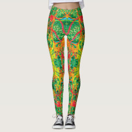 Magma in de Amazone Green en Red Splatter Leggings