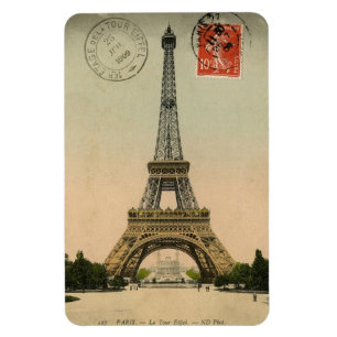 Magneet - Antieke Franse ansichtkaart 'Eiffeltoren