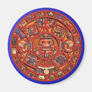 Magneet: Aztec zonnsteen Magneet